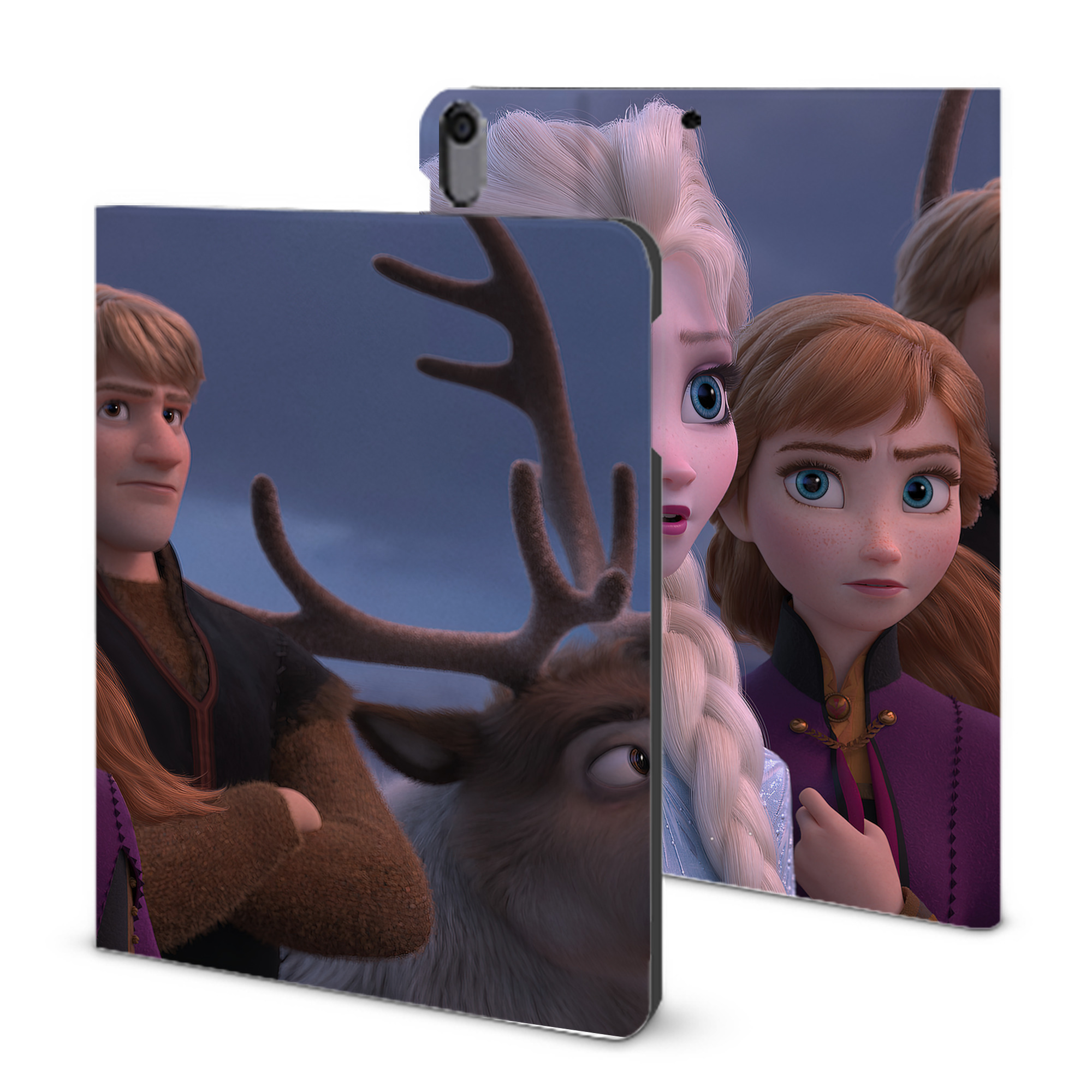 （画像用） アナと雪の女王 アンナ エルサ Frozen Anna Elsa IPad ケース ブック型 PUレザー TPU 耐衝撃 軽量 薄型 ペン収納なし 全面保護 IPad 各モデル対応